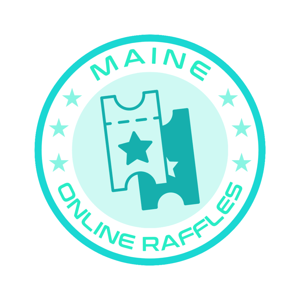 a blue and white round logo with a star and a ticket
